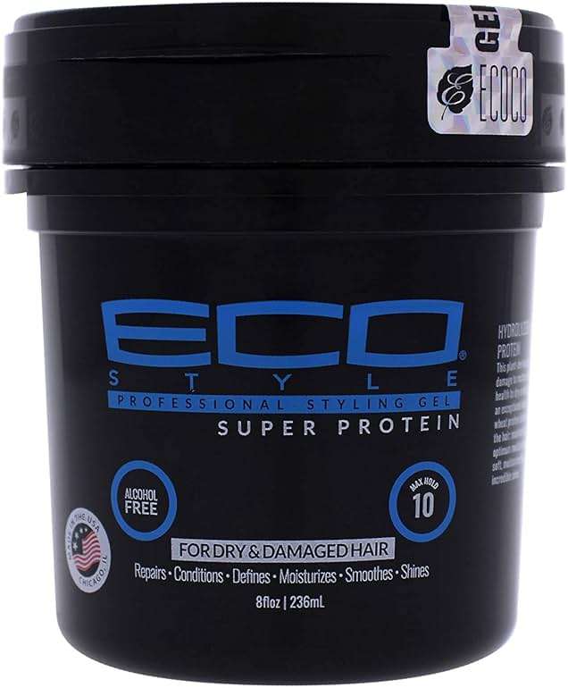ECOCO Eco Style Gel Regular Super Protein Provides Gravity Defying Hold & Long Lasting Shine, Helps Maintain Healthy Hair, Perfect for Pin Ups & Twist for All Hair Types, Clean Scent, 8 Oz - Image 1