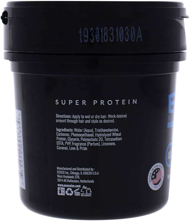 ECOCO Eco Style Gel Regular Super Protein Provides Gravity Defying Hold & Long Lasting Shine, Helps Maintain Healthy Hair, Perfect for Pin Ups & Twist for All Hair Types, Clean Scent, 8 Oz - Image 2