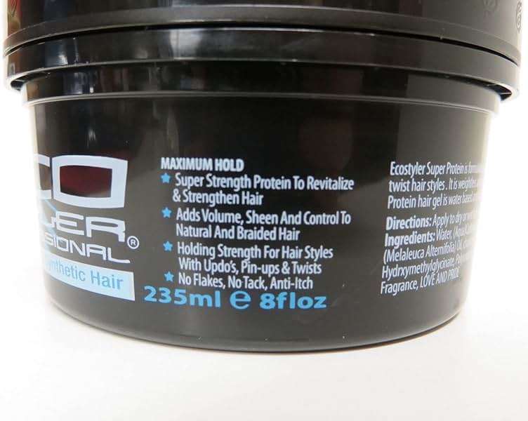 ECOCO Eco Style Gel Regular Super Protein Provides Gravity Defying Hold & Long Lasting Shine, Helps Maintain Healthy Hair, Perfect for Pin Ups & Twist for All Hair Types, Clean Scent, 8 Oz - Image 4