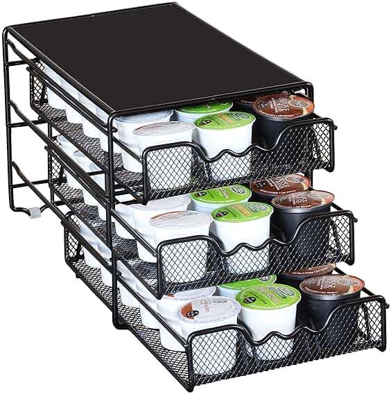 Deco Brothers 3 Tier K-Cup Holder Drawer for 54 Coffee Pods Storage, Black - Image 3