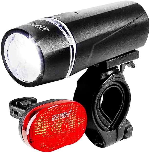 BV Bike Lights, Super Bright with 5 LED Bike Headlight & 3 LED Rear, Bike Lights for Night Riding with Quick-Release, Waterproof Bicycle Light Set, Bike Accessories, Bicycle Accessories, Flashlight - Image 1
