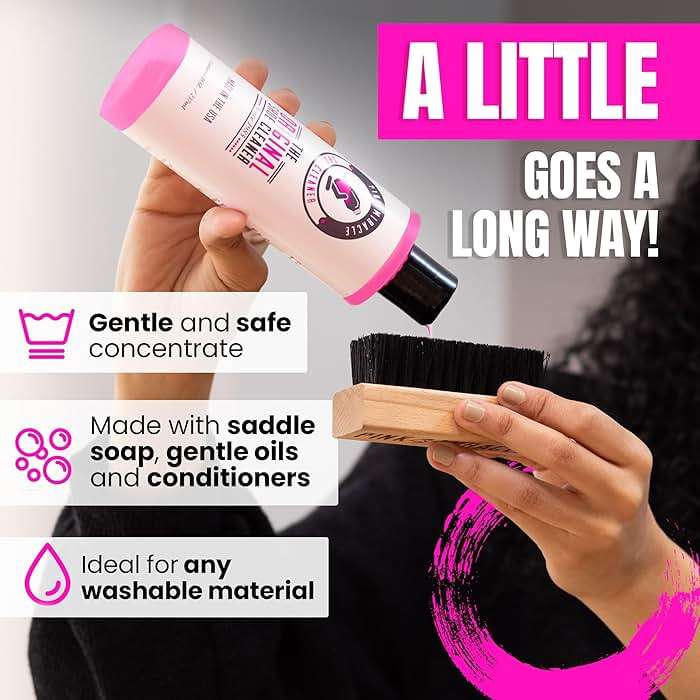 Pink Miracle Shoe Cleaner Kit with Bottle and Brush For Fabric Cleaner For Leather, Whites, Suede and Nubuck Sneakers - Image 3