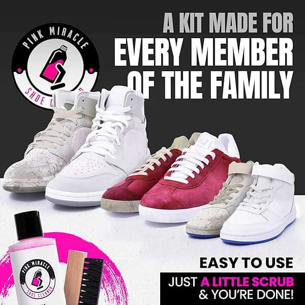 Pink Miracle Shoe Cleaner Kit with Bottle and Brush For Fabric Cleaner For Leather, Whites, Suede and Nubuck Sneakers - Image 6