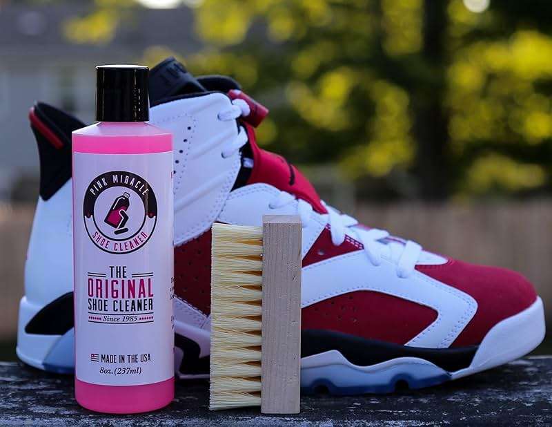 Pink Miracle Shoe Cleaner Kit with Bottle and Brush For Fabric Cleaner For Leather, Whites, Suede and Nubuck Sneakers - Image 7