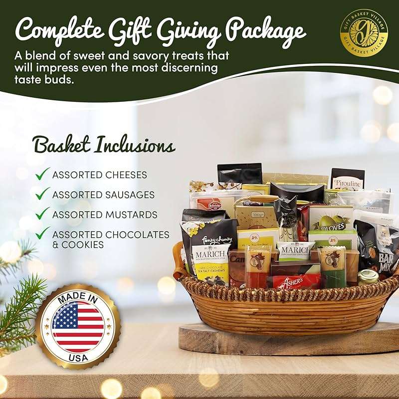 Gift Basket Village - The Best of the Best Gourmet Gift Baskets - Food Gift Basket Loaded with Crackers, Wafers & Spreads - Food Gift Baskets for Any Occasion - Made in USA - Ideal Gourmet Gift Basket - Image 3