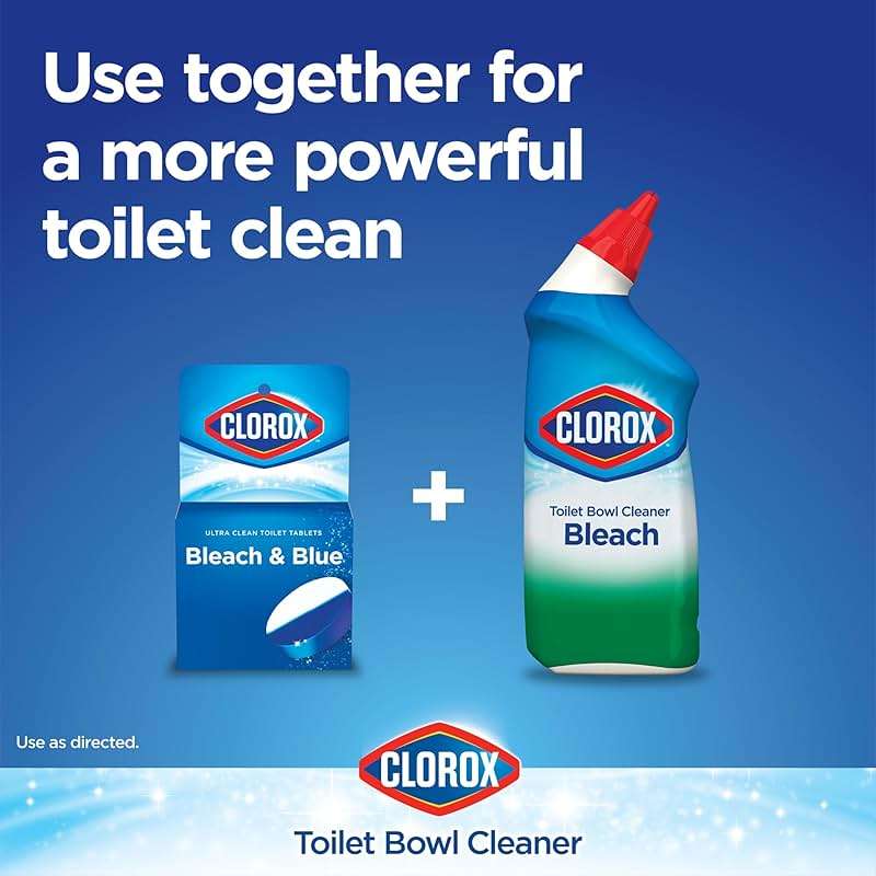 Clorox Ultra Clean Toilet Tablets Bleach & Blue, Rain Clean Scent, 2.47 Ounces Each, 4 Count (Package May Vary) - Image 8