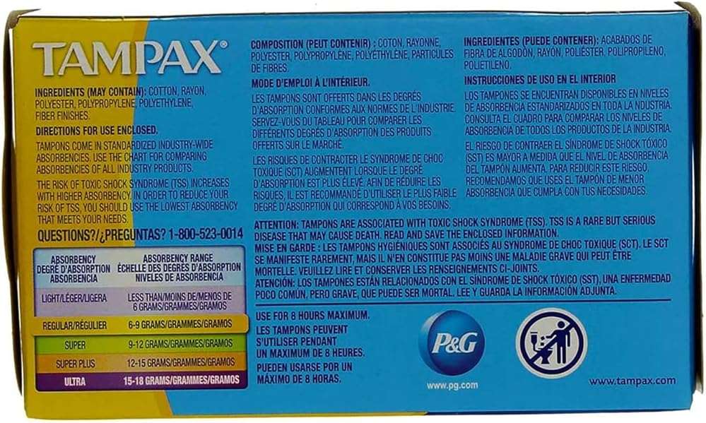 Tampax Tampons Regular Absorbency - 10 ct, Pack of 5 - Image 2
