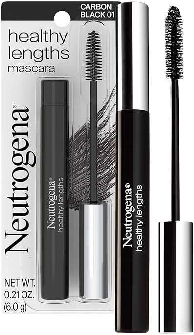 Neutrogena Healthy Lengths Mascara, Strengthens, Lengthens, and Helps Lashes Grow with Exclusive Antioxidant Vitamin E and Olive Oil Formula, No Clumping or Flaking, Black 02, .21 oz - Image 1