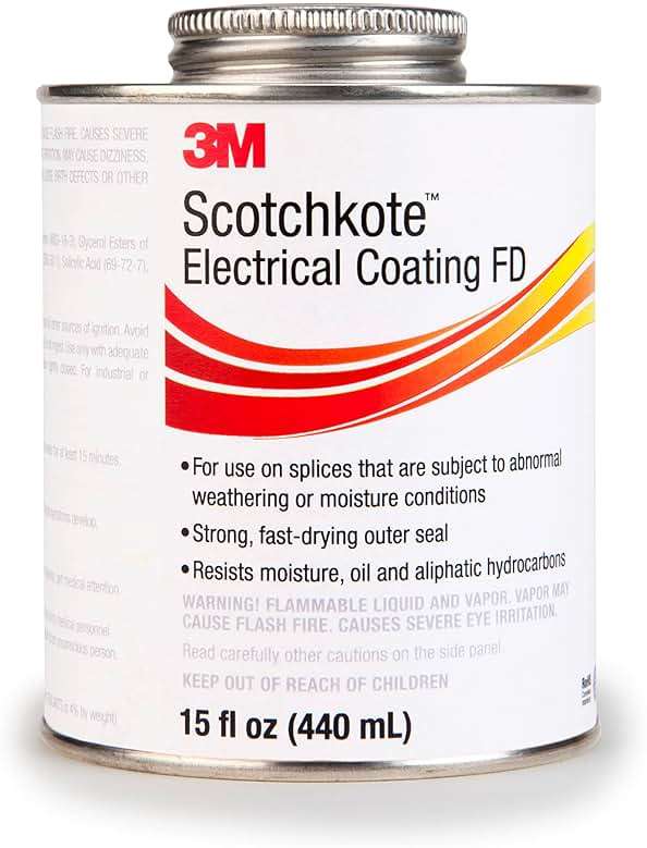3M Scotchkote Electrical Coating FD, Fast-Drying Liquid, Flexible Sealant and Bonding Agent, Self-Contained Applicator, 15 oz. can - Image 1