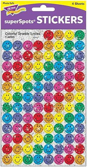 Trend Colorful Smiles Sparkle superSpots Stickers, Classroom Incentives, 400 Count - Image 3