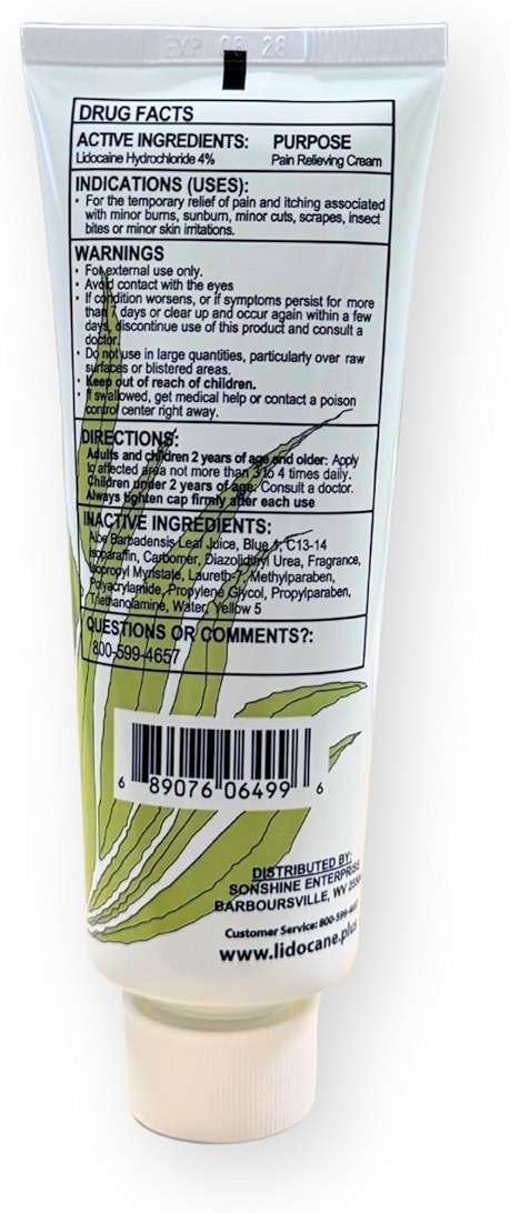 Lidocaine Plus 4% Lidocaine Cream Maximum Strength Pain & Itch Relief - Non-Greasy Formula Numbing Cream - Fast Acting Topical Pain Reliever, Soothing Topical Analgesic Aloe Vera Scent - 4 oz - Image 4