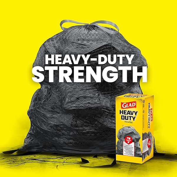 Glad Large 30 Gallon Trash Bags, Unscented Heavy Duty Garbage Bags, Forceflex with Drawstring, 50 Count (Packaging May Vary) - Image 3