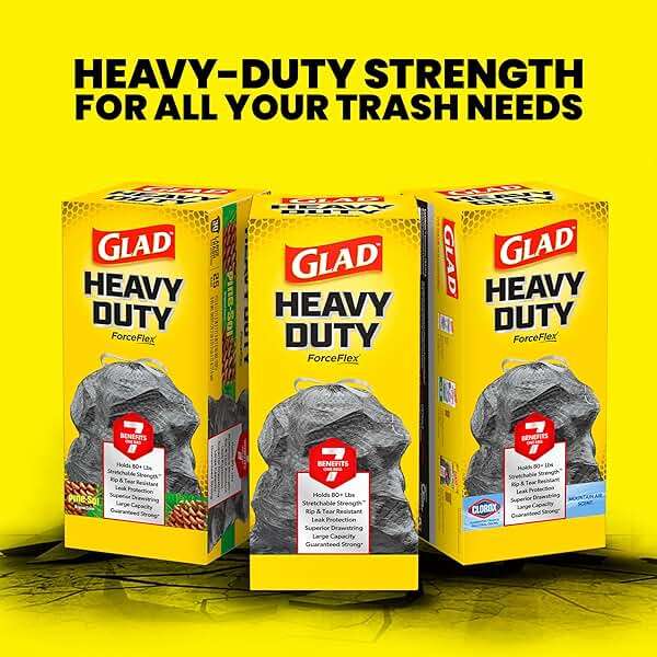 Glad Large 30 Gallon Trash Bags, Unscented Heavy Duty Garbage Bags, Forceflex with Drawstring, 50 Count (Packaging May Vary) - Image 9