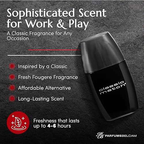 PB ParfumsBelcam CM Noir Eau De Toilette Spray for Men – Fresh Fougere Cologne, Bergamot, Basil, Patchouli, Long-Lasting Scent, Masculine Fragrance – 2.5 Fl Oz - Image 3