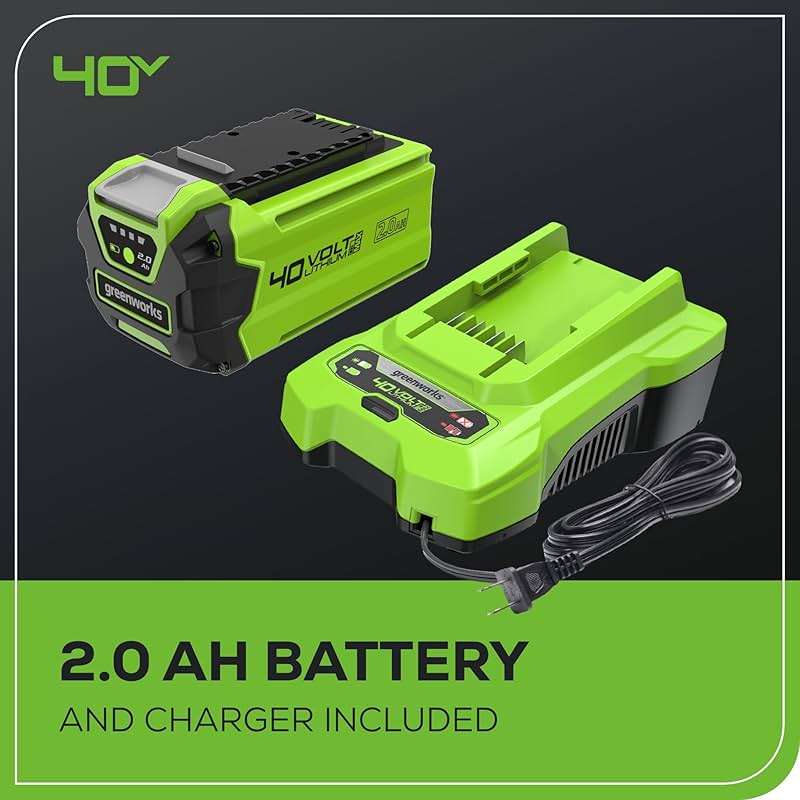 Greenworks 40V Leaf Blower/Sweeper, 150 MPH / 135 CFM, Lightweight, Quiet, with 2.0 Ah Battery and Charger, Perfect for Residential Lawn Care, Leaf Blowing Debris, Dust, Light Snow, and More - Image 7