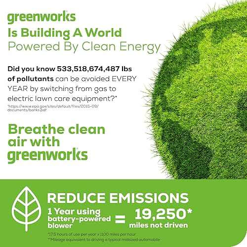 Greenworks 40V Leaf Blower/Sweeper, 150 MPH / 135 CFM, Lightweight, Quiet, with 2.0 Ah Battery and Charger, Perfect for Residential Lawn Care, Leaf Blowing Debris, Dust, Light Snow, and More - Image 10
