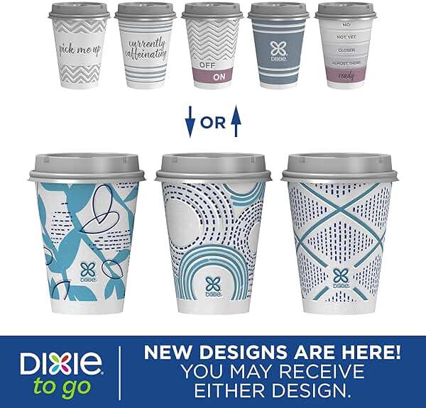 Dixie To Go Paper Coffee Cups With Lids, 12 oz, 14 ct, Disposable Insulated Paper Cups for On-The-Go Hot or Cold Beverages | Medium - Image 4