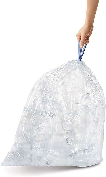 simplehuman Code J Custom Fit Drawstring Trash Bags, 100 Count, 30-45 Liter / 8-12 Gallon, White - Image 2