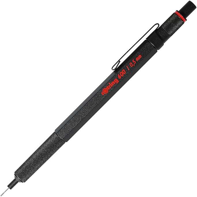 rOtring 600 Mechanical Pencil, 0.5mm, Black Barrel - For Writing, Drafting, Engineering, Architecture Professionals - Image 1