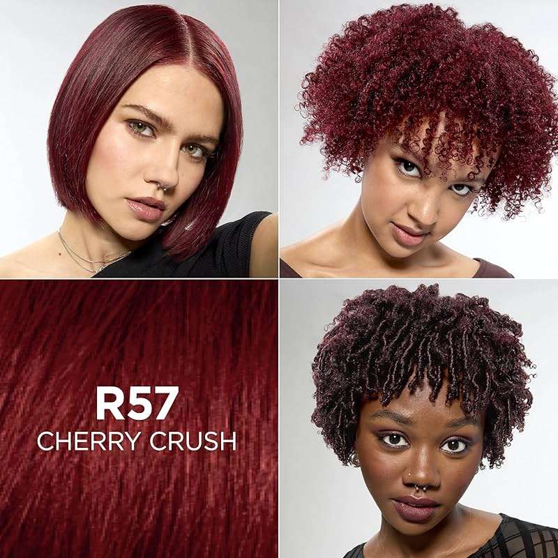 L'Oreal Paris Feria Multi-Faceted Shimmering Permanent Hair Color, R57 Cherry Crush (Intense Medium Auburn), Pack of 1 Hair Dye Kit - Image 2