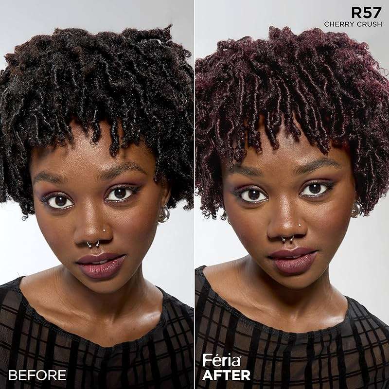 L'Oreal Paris Feria Multi-Faceted Shimmering Permanent Hair Color, R57 Cherry Crush (Intense Medium Auburn), Pack of 1 Hair Dye Kit - Image 6