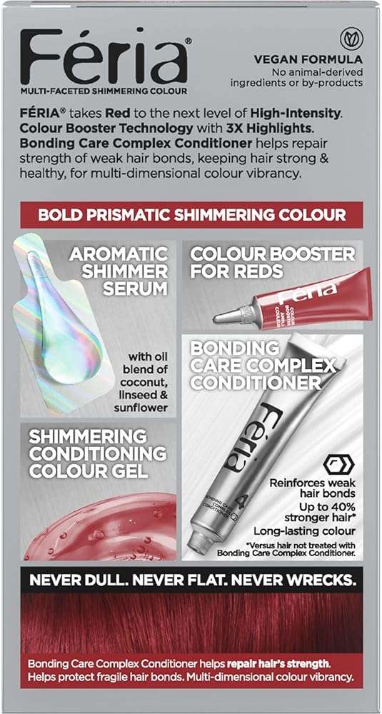 L'Oreal Paris Feria Multi-Faceted Shimmering Permanent Hair Color, R57 Cherry Crush (Intense Medium Auburn), Pack of 1 Hair Dye Kit - Image 9