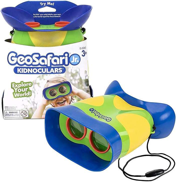 Educational Insights GeoSafari Kidnoculars - Toy Binoculars for Kids, Outdoor Toys for Kids Ages 4-8, Toddler Camping and Nature Toys, Lightweight Binoculars with Neck Strap, Bird Watching Gear - Image 1