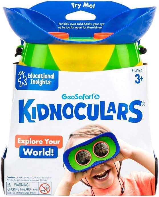 Educational Insights GeoSafari Kidnoculars - Toy Binoculars for Kids, Outdoor Toys for Kids Ages 4-8, Toddler Camping and Nature Toys, Lightweight Binoculars with Neck Strap, Bird Watching Gear - Image 9