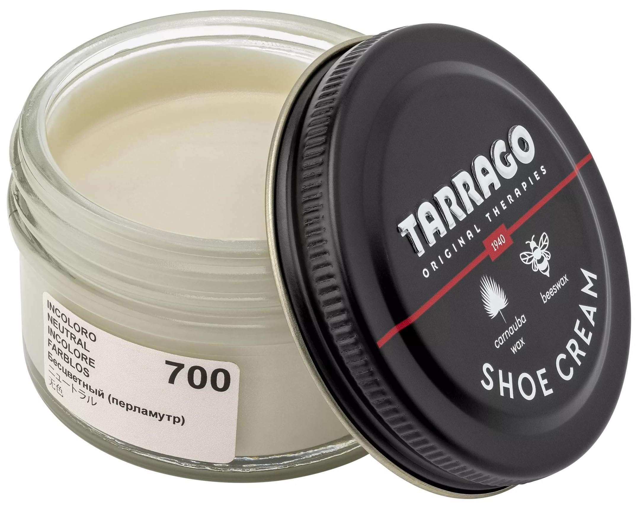 Tarrago Shoe Cream Professional Shoe Polish for Leather Boots, Shoes, Purse, Furniture Eco Friendly Leather Conditioner 1.7oz - Neutral Pearly #700 - Image 1