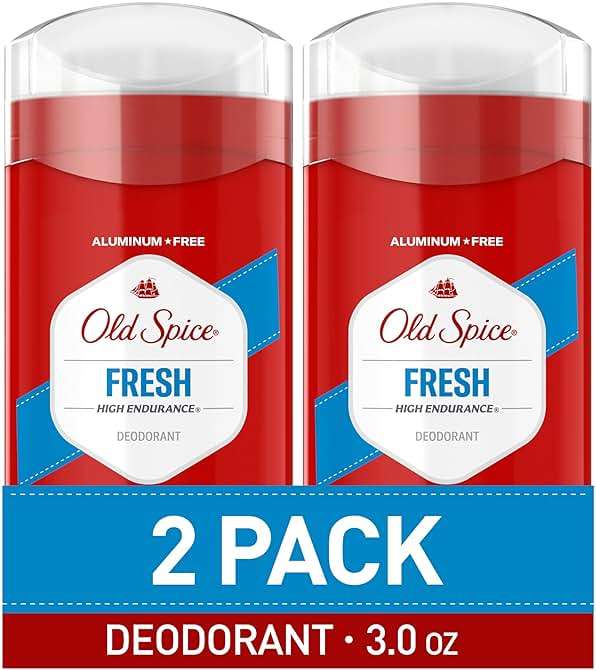 Old Spice Aluminum Free Deodorant for Men, High Endurance, 24/7 Lasting Freshness & Long Lasting Scent, 24/7 Advanced Sweat & Odor Protection, Fresh Scent, 3.0 oz (Pack of 2) - Image 1