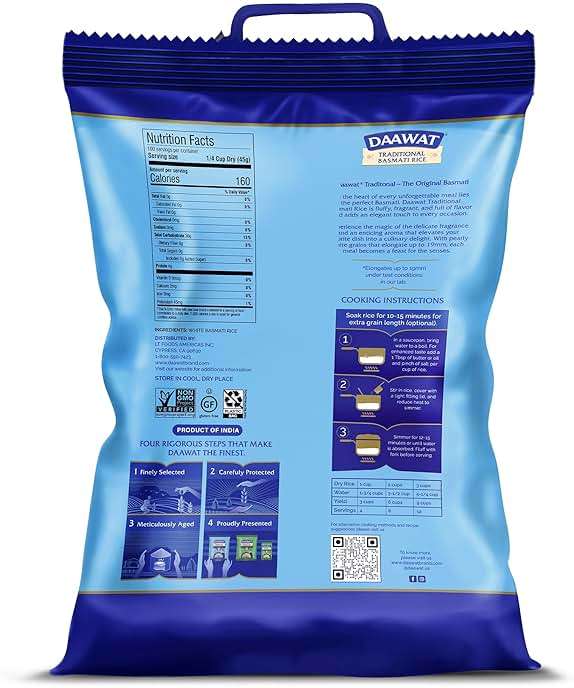 Daawat Traditional Basmati White Rice - Authentic Extra Long Grain Basmati Rice - 10 lb Bag - Great for Curries, Pilafs & Indian Recipes - Cook in Microwave or on Stove Top - Image 4