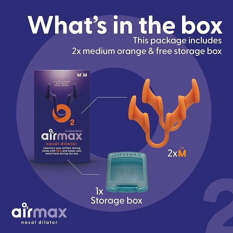Airmax Unisex Classic Nasal Dilators Two-Pack - Anti Snoring Device for Men and Woman - Improves Airflow - Orange - Medium - Image 8