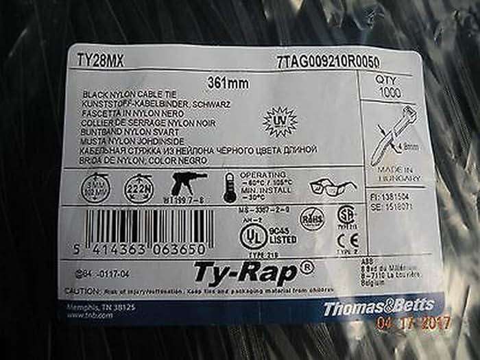 MS3367-2-0 Black Ultraviolet Resistant 14" Cable Tie TY28MX (1000 Per Bag) - Image 3