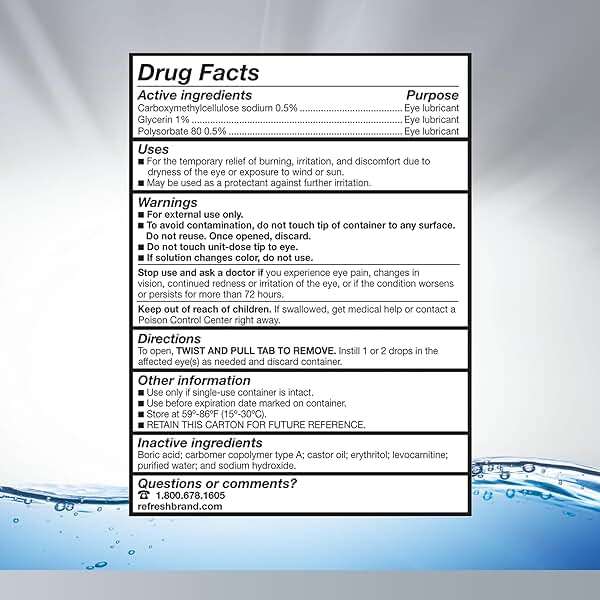REFRESH OPTIVE ADVANCED PF Lubricant Eye Drops Preservative-Free Artificial Tears, 0.01 fl oz (0.4 mL), 30 Single-Use Containers - Image 7