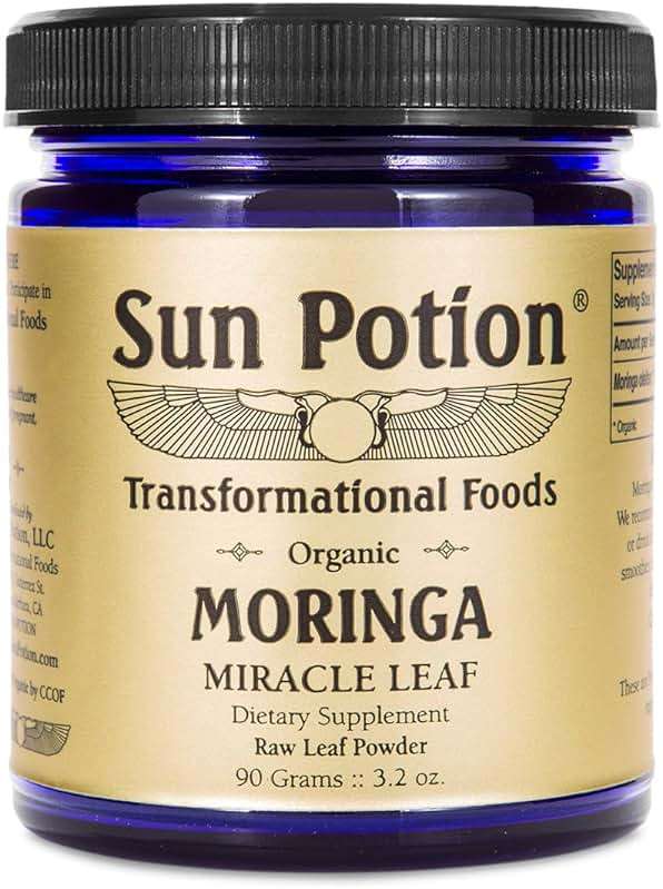Sun Potion Organic Moringa Leaf Powder | Moringa Oleifera Green Superfood | Nutrient-Dense Plant-Based Powder for Smoothies, Tea & Recipes | Non-GMO | Raw Vegan | 90g - Image 1