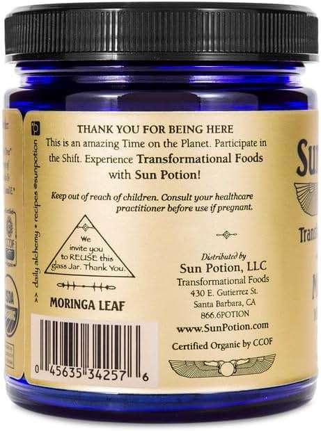 Sun Potion Organic Moringa Leaf Powder | Moringa Oleifera Green Superfood | Nutrient-Dense Plant-Based Powder for Smoothies, Tea & Recipes | Non-GMO | Raw Vegan | 90g - Image 4