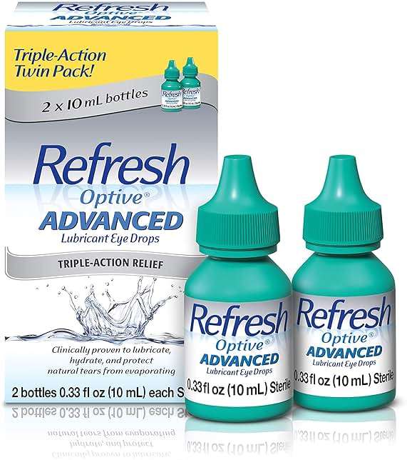 Refresh Optive Advanced Lubricant Eye Drops For Dry Eyes, 0.33 Fl Oz Sterile (2 Count) - Image 1