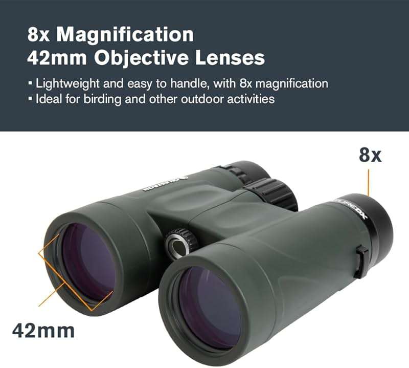 Celestron - Nature DX 8x42 Binoculars – Ideal for Birding and Outdoors – 42mm Objective Lenses – Wide 7.4° Field of View – BaK-4 Prisms – Fully Multi-Coated – Waterproof and Fogproof - Image 2
