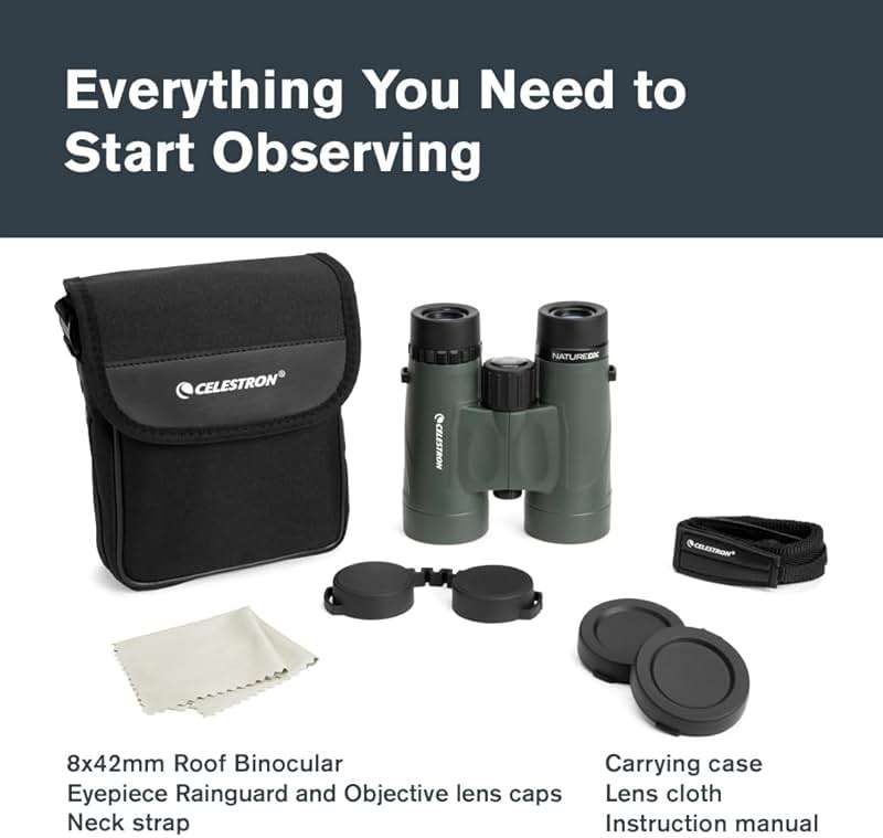 Celestron - Nature DX 8x42 Binoculars – Ideal for Birding and Outdoors – 42mm Objective Lenses – Wide 7.4° Field of View – BaK-4 Prisms – Fully Multi-Coated – Waterproof and Fogproof - Image 8