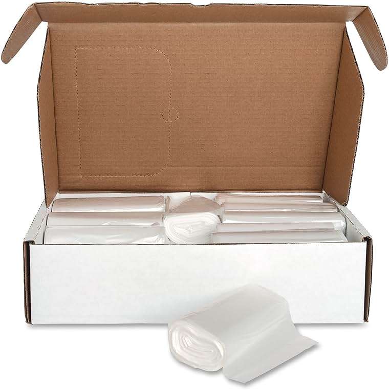 Genuine Joe GJO01760 High-Density Trash Can Liner, 56 Gallon Capacity, 48" Length x 43" Width x 0.63 mil Thickness, Clear (Case of 200) - Image 2
