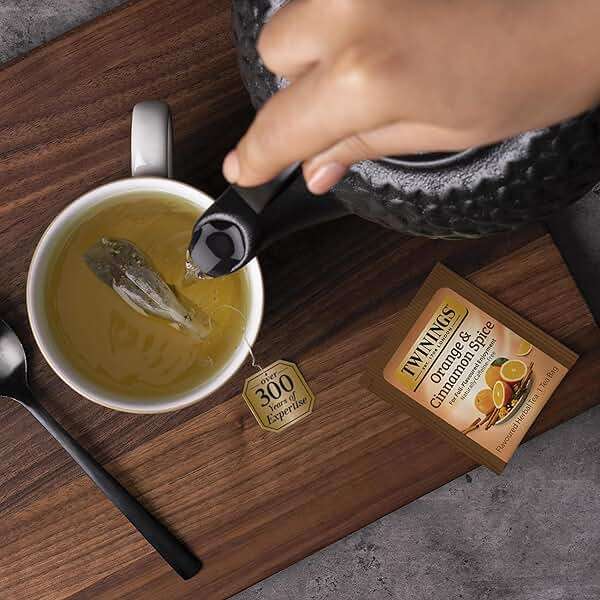 Twinings Orange & Cinnamon Spice Tea, Naturally Caffeine-Free Sweet and Spicy Tea with Rooibos, Orange, and Cinnamon, Herbal Tea Bags Individually Wrapped, 20 Count - Image 5