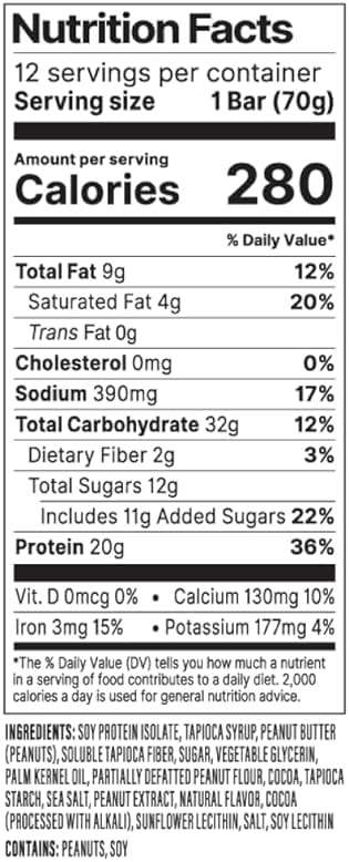 PROBAR Plant-Based Protein Bars – 20g Protein, Gluten Free, Non-GMO, Dairy Free Vegan Snack, No Sugar Alcohols, Whole Food Ingredients, Post Workout Energy Bar for Active Lifestyles (Peanut Butter Chocolate, 12 Count) - Image 5