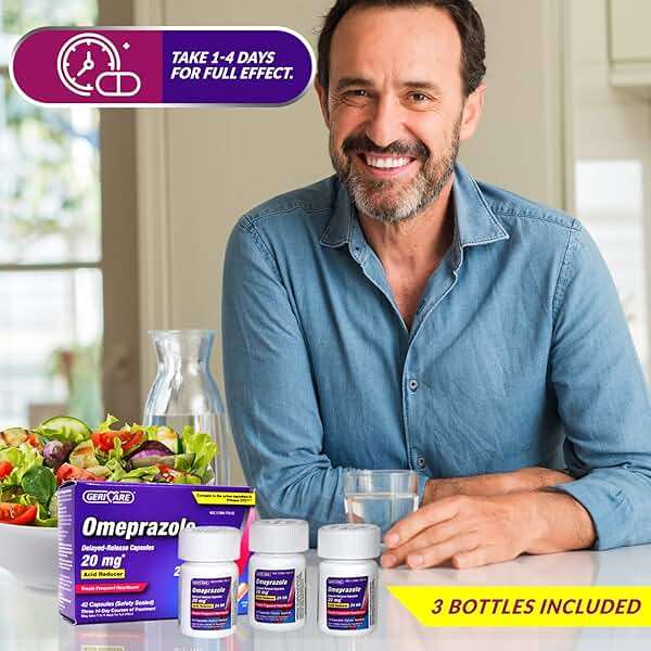 GeriCare Omeprazole Delayed Release Capsules 20.6mg - Acid Reducer Pills for 24 Hour Heartburn Relief - Acid Reflux Medicine to Treat Frequent Heartburn (42 Count) - Image 5