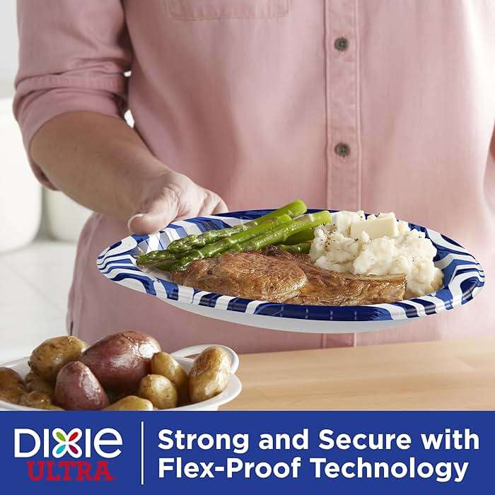 Dixie Ultra, Large Paper Plates, 10 Inch, 100 Count, 3X Stronger*, Heavy Duty, Microwave-Safe, Soak-Proof, Cut Resistant, Disposable Plates For Heavy, Messy Meals - Image 4