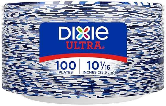 Dixie Ultra, Large Paper Plates, 10 Inch, 100 Count, 3X Stronger*, Heavy Duty, Microwave-Safe, Soak-Proof, Cut Resistant, Disposable Plates For Heavy, Messy Meals - Image 8