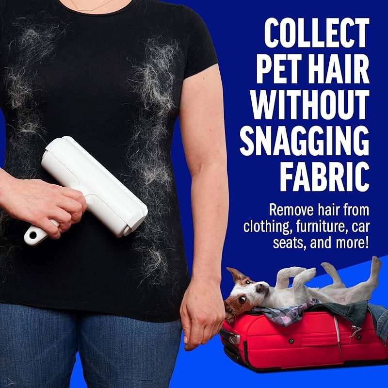 ChomChom Roller Pet Hair Remover – Original Size Reusable Lint Roller for Cat & Dog Hair on Furniture, Couch, Carpet, Car, Rugs & Bedding – Portable, Eco-Friendly (White) - Image 6