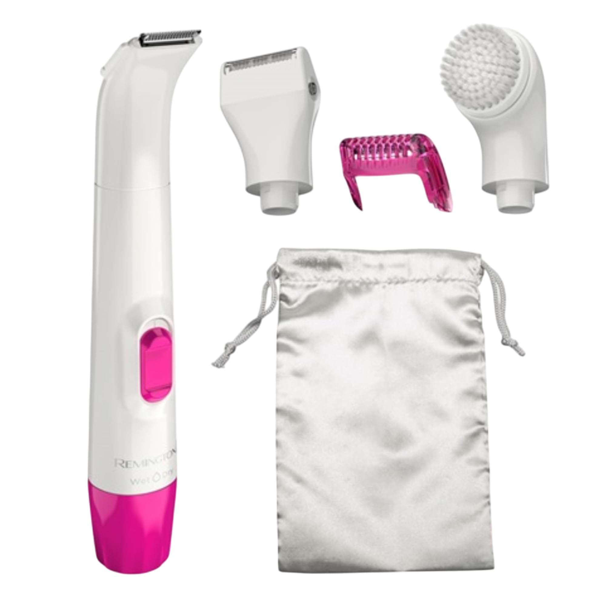 Remington Smooth & Silky Body & Bikini Kit, Cordless bikini trimmer and shaver for women, Waterproof for grooming in the shower, White/Pink - Image 1