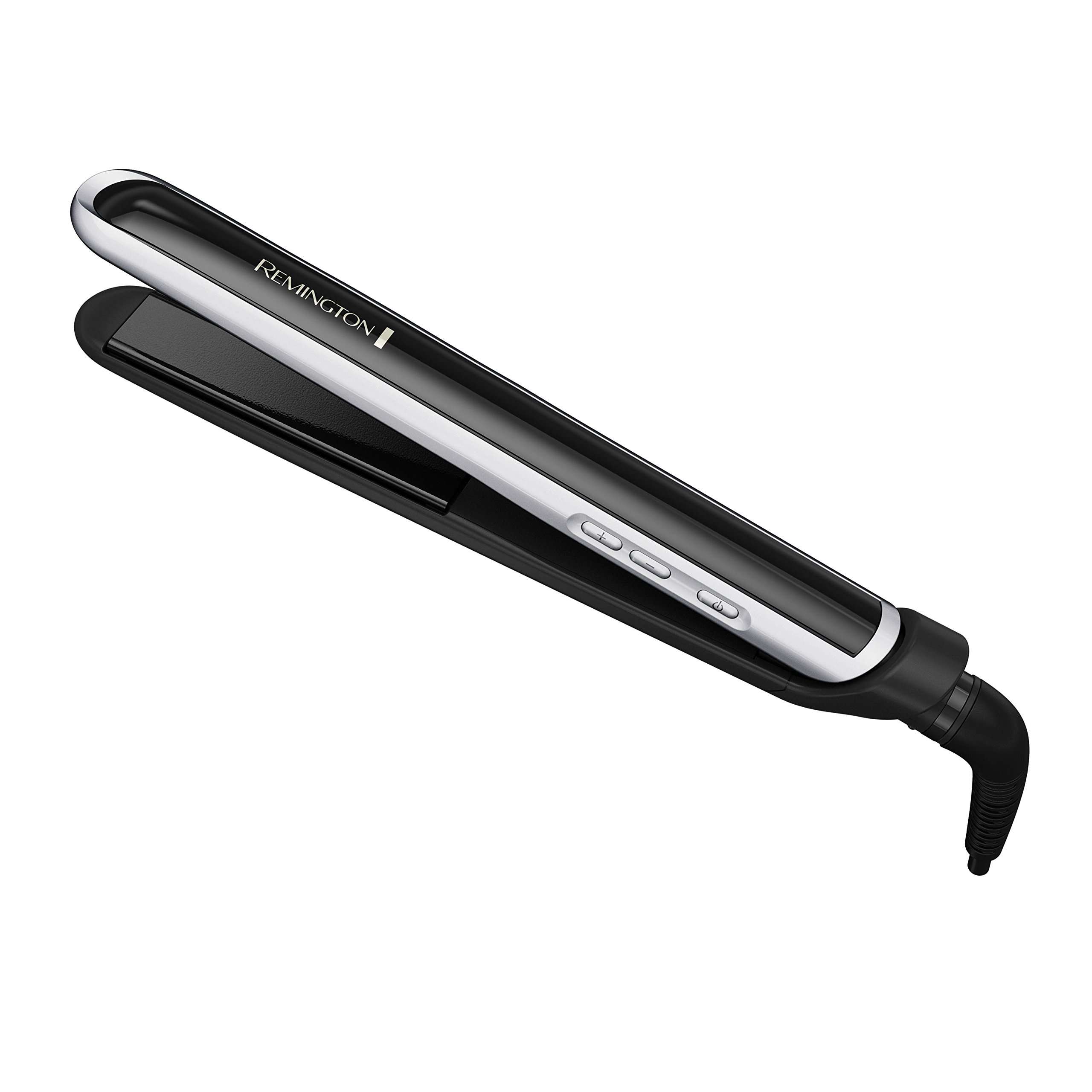 Remington Pearl Pro Ceramic Flat Iron Hair Straightener, 1-inch Floating Plates, Fast 30 Second Heat up, Black & White - Image 1