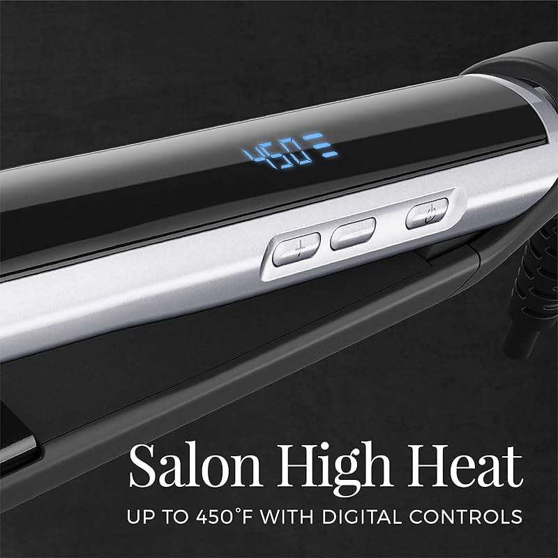 Remington Pearl Pro Ceramic Flat Iron Hair Straightener, 1-inch Floating Plates, Fast 30 Second Heat up, Black & White - Image 2