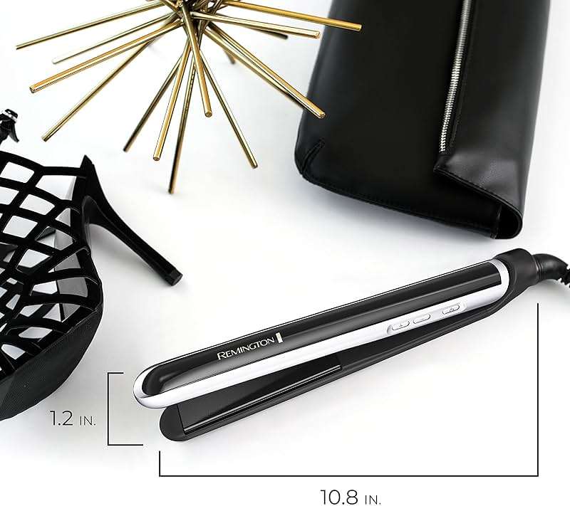 Remington Pearl Pro Ceramic Flat Iron Hair Straightener, 1-inch Floating Plates, Fast 30 Second Heat up, Black & White - Image 6